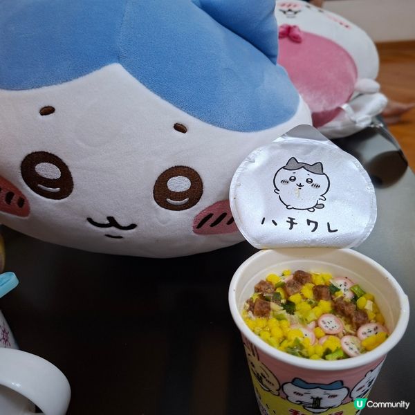 Chiikawa醬油杯麵試食🍜 小八飛鼠陪我宵夜😋！