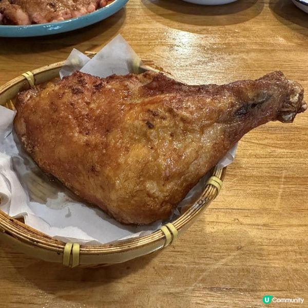 😍巨大焦脆炸雞髀🍗 配冬陰功金邊粉