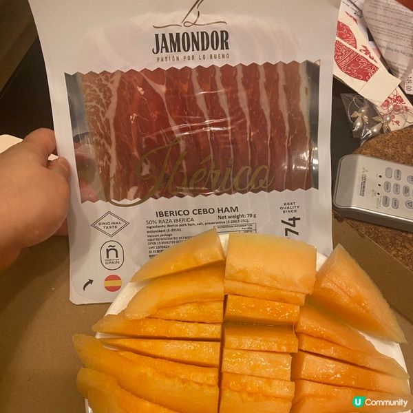 西班牙黑毛豬火腿配網紋蜜瓜