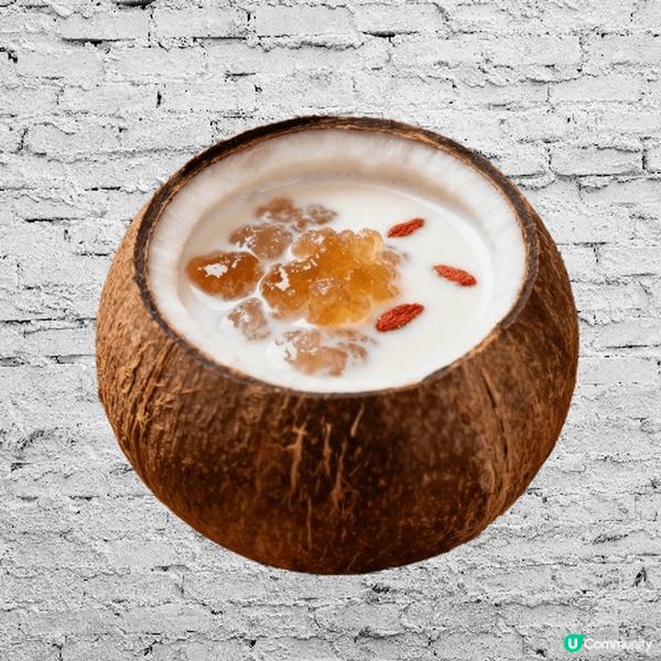 椰皇桃膠燉鮮奶、杏汁燉蛋白
