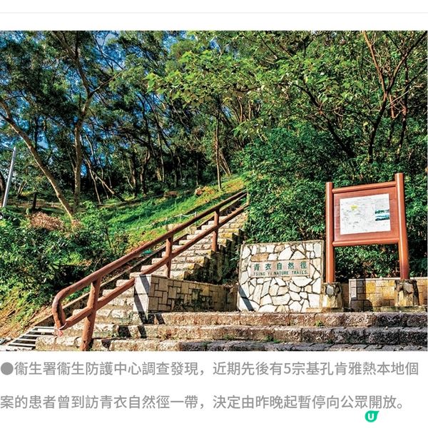衞生署公布基孔肯雅熱最新情況　忠告市民不要前往青衣自然徑