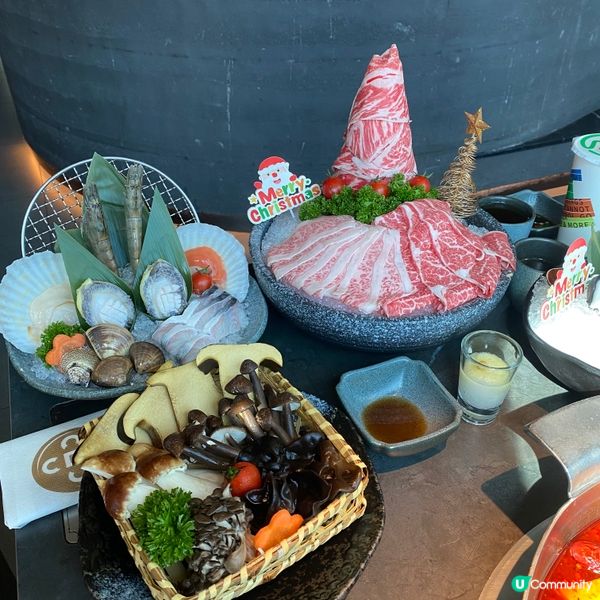 聖誕繽紛大餐😍🥳🩷高質鹿兒島和牛三拼肉肉聖誕樹