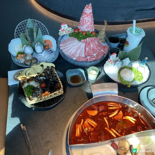 聖誕繽紛大餐😍🥳🩷高質鹿兒島和牛三拼肉肉聖誕樹