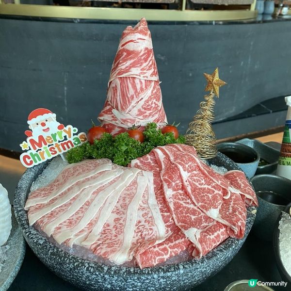 聖誕繽紛大餐😍🥳🩷高質鹿兒島和牛三拼肉肉聖誕樹