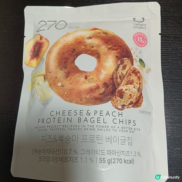 cheese and peach蛋白貝果脆片