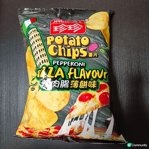 珍珍辣肉腸薄餅味薯片