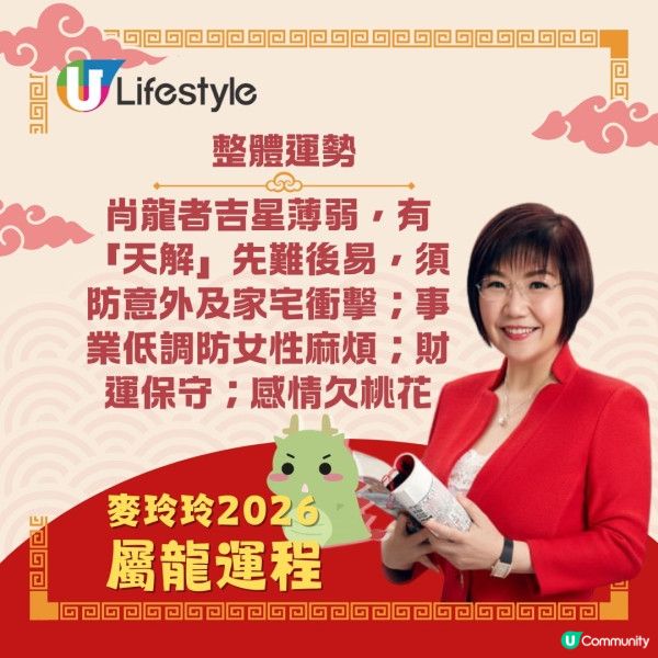 麥玲玲2026馬年12生肖運程🌸屬鼠沖太歲萬事宜小心謹慎🐭