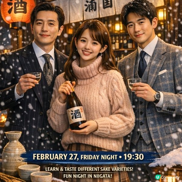 2月27日（五晚）同朋友嚟學下清酒知識＆品下飲酒！🍻🥂