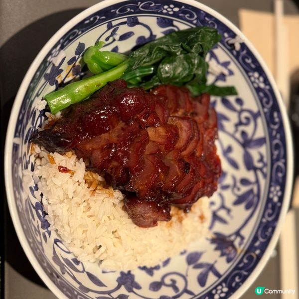 叉燒飯🤤蔥油撈飯一流！