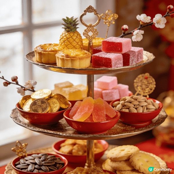 這5張農曆新年賀年食品打卡照，精選傳統佳餚如團圓飯、糕點拼盤...