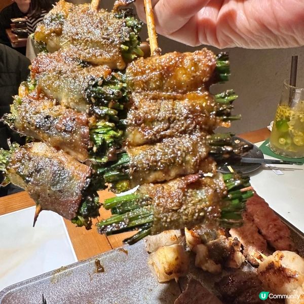 人氣爆燈串燒店🍡🍢有驚喜😍豚肉日本蘋果卷🍎