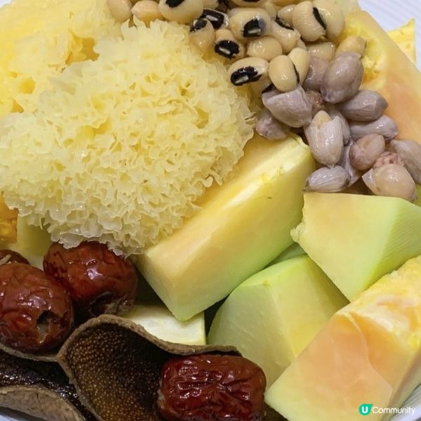 花生眉豆木瓜雪耳湯

