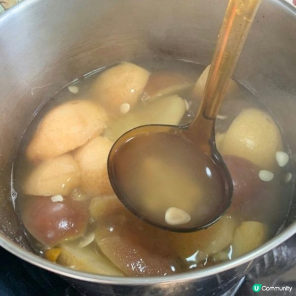 雪梨蘋果桔餅湯—治乾咳
