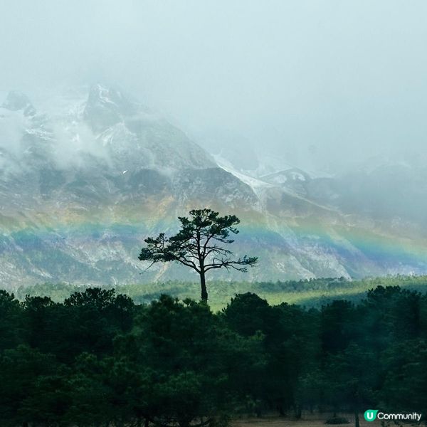玉龍雪山遇上彩虹