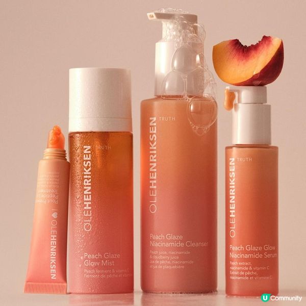 一秒注入北歐維C果香！OLE HENRIKSEN 蜜桃嫩光系列升級，必買「發光潔膚乳＋保濕噴霧」締造100%即亮水蜜肌