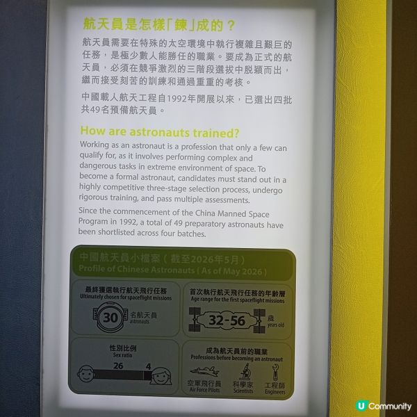 首位港人飛太空！🚀 中國載人航天之旅展覽