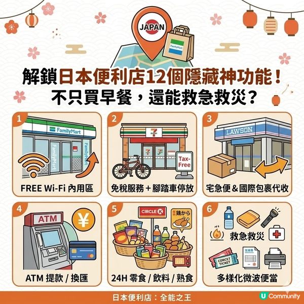日本旅遊好幫手, 解鎖日本便利店12個隱藏神功能！
