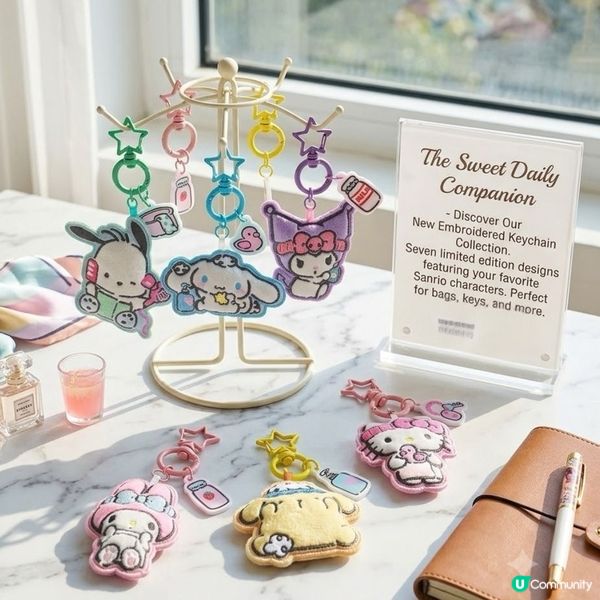 SANRIO刺繡鎖匙扣掛飾物】光！