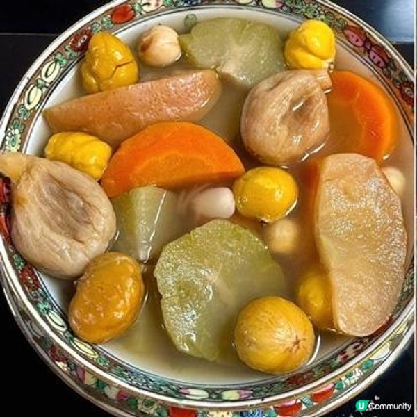 蘋果合掌瓜栗子湯 

