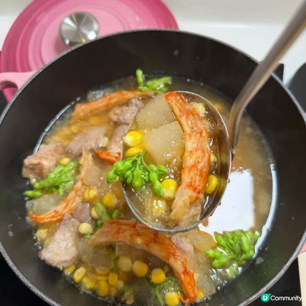 冬瓜粟米肉粒湯 滾湯清熱利水 20分鐘即成｜

