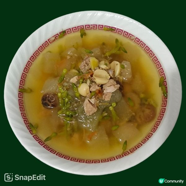 加咗夜香花嘅冬瓜粒湯