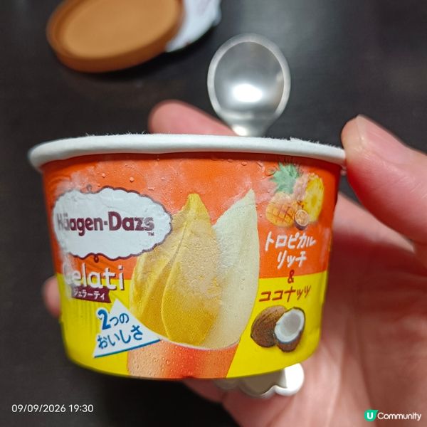 Häagen-Dazs gelati (熱帶水果加椰子味）