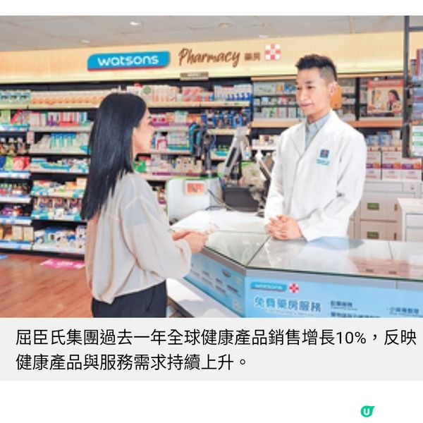 全球健康產品銷售屈臣氏年增10%顧客漸重視健康管理需求續升