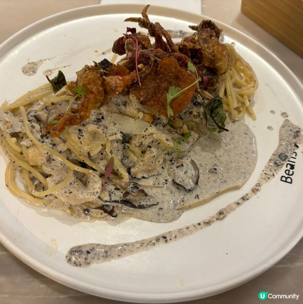 荳子晚餐🤤！軟殼蟹意粉必點！🍝🦀