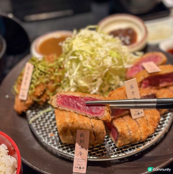 呢晚好想食吉列牛就去咗京都勝牛 Airside分店🐮佢哋除咗...