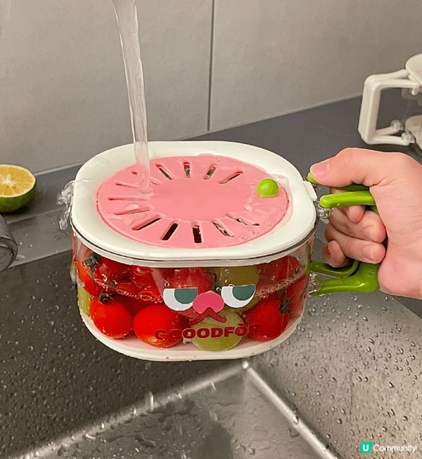 我嘅洗水果專用瀝水籃超可愛，洗個小番茄、車厘子、藍莓、提子咩...