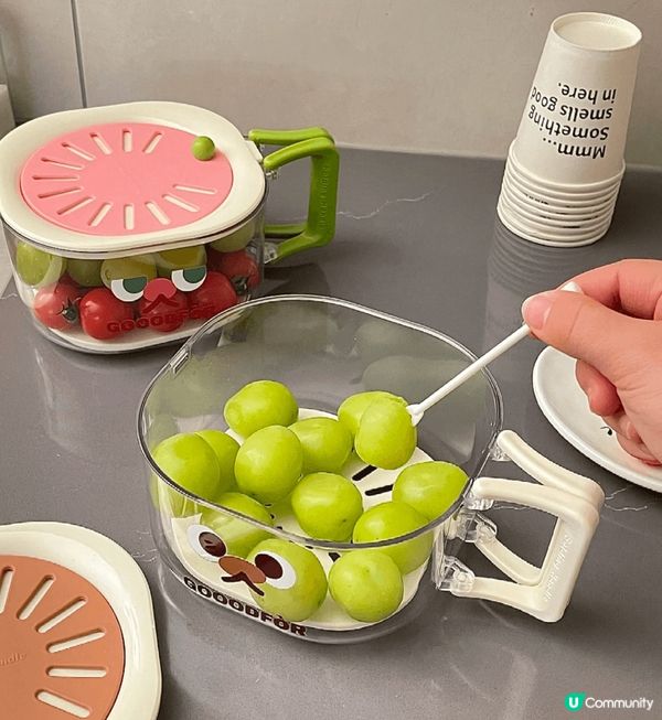 我嘅洗水果專用瀝水籃超可愛，洗個小番茄、車厘子、藍莓、提子咩...