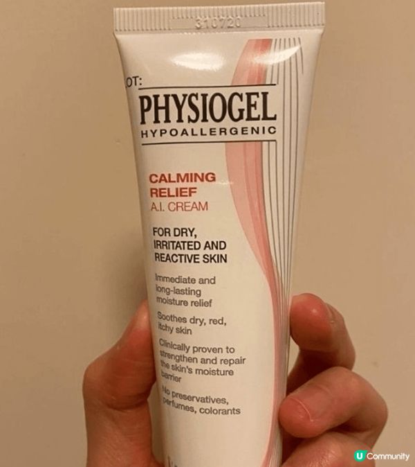 Physiogel抗敏紓緩乳霜帶比我舒緩敏感肌膚同滋潤保濕。...