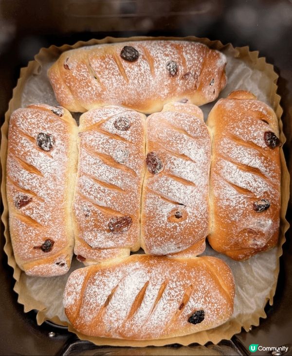 氣炸鍋紅莓麵包卷