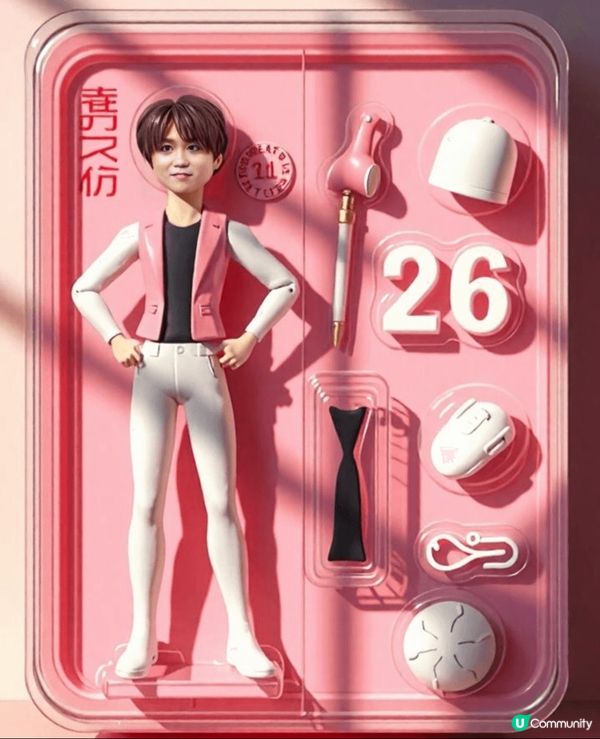 萬人迷姜濤的相片，經過AI生成嘅公仔相後，容貌轉變了，各位認...