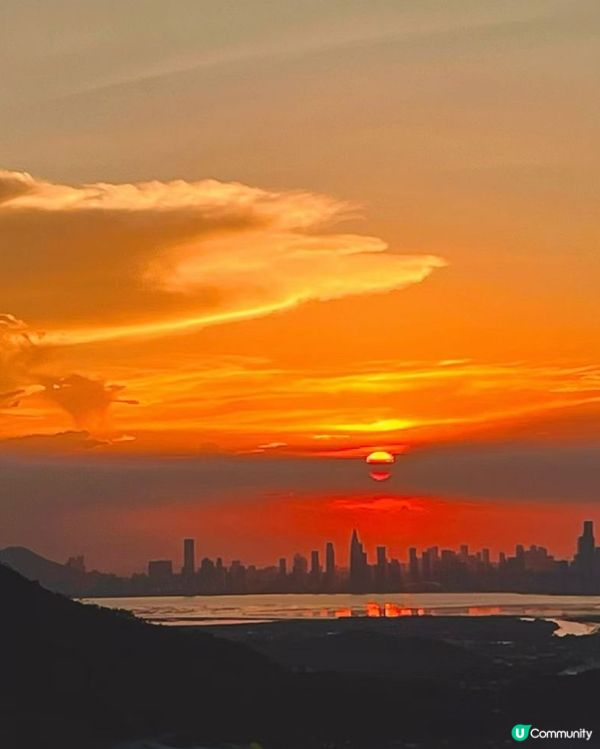 蝴蝶山上看日落