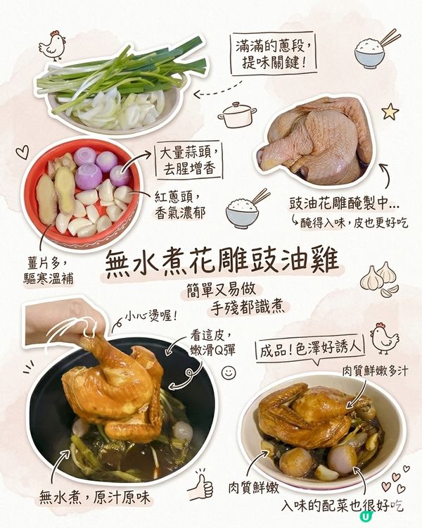 無水煮花雕豉油雞| 簡單又易做|手殘都識煮