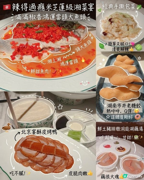 🇭🇰辣得過瘾米芝蓮級湘菜宴｜滿滿椒香鴻運當頭大魚頭