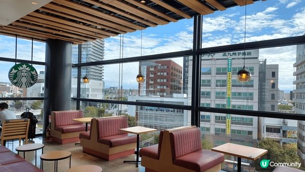 熊本火車站新開了一間可以看到熊本市景的咖啡店，180度的美景...