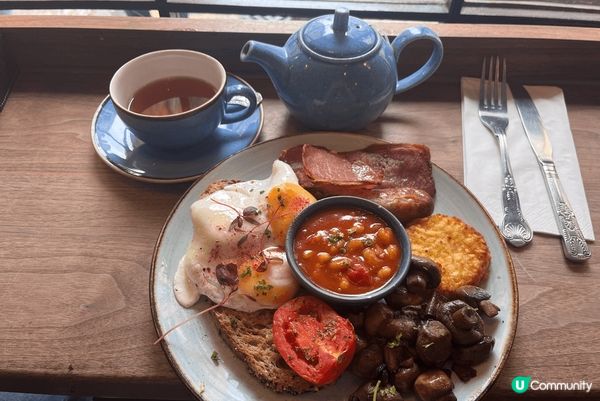 英國all day breakfast相當豐富，喺香港想食平...
