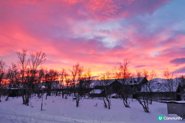 冬天去北歐欣賞雪地美景，遇到日出日落時，更是莊觀，一定要打卡...
