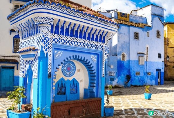 Chefchaouen是一個以藍色氛圍而聞名的小鎮 (藍色山...