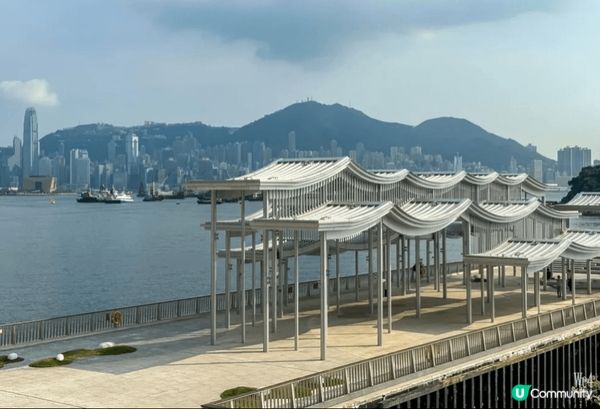 長沙灣海濱長廊最標誌嘅建築就係白色波浪頂嘅涼亭，可以喺涼亭下...