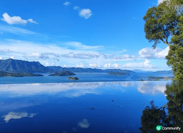 中文大學新亞書院的天空之鏡, 美得就像一幅圖畫, 配合美好的...