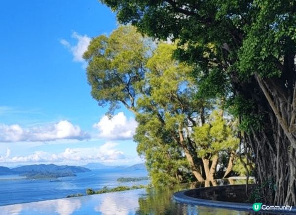 中文大學新亞書院的天空之鏡, 美得就像一幅圖畫, 配合美好的...