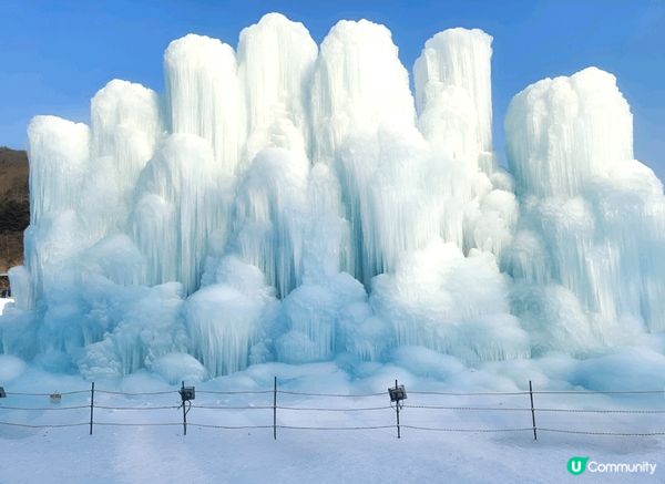韓國超有代表性嘅冬季慶典 ~ 青陽七甲山噴泉冰柱節，場內不但...
