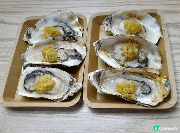 大澳燒烤小店名物：香蒜燒蠔，炭燒瀨尿蝦乾和炭燒烏魚子，全部都...