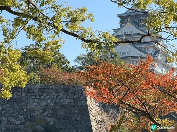 紅葉季到訪大阪城公園，由天守閣襯托紅葉，古色古香。再到福岡大...