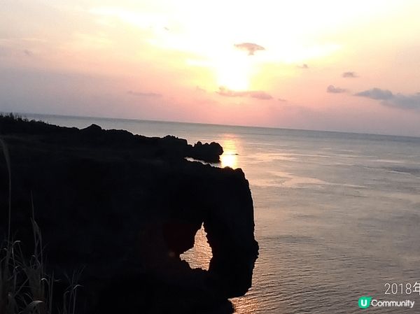 沖繩萬座毛日落，壯觀，日落浪漫。