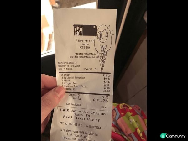 英國必食flat iron，我記得超多人排隊，味道都唔錯，但...