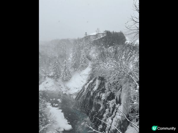 我喜歡北海道白鬚瀑布這個景點的原因是它在冬日展現出的超凡脫俗...